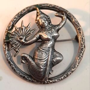 Sterling Silver Siam Dancer Brooch
